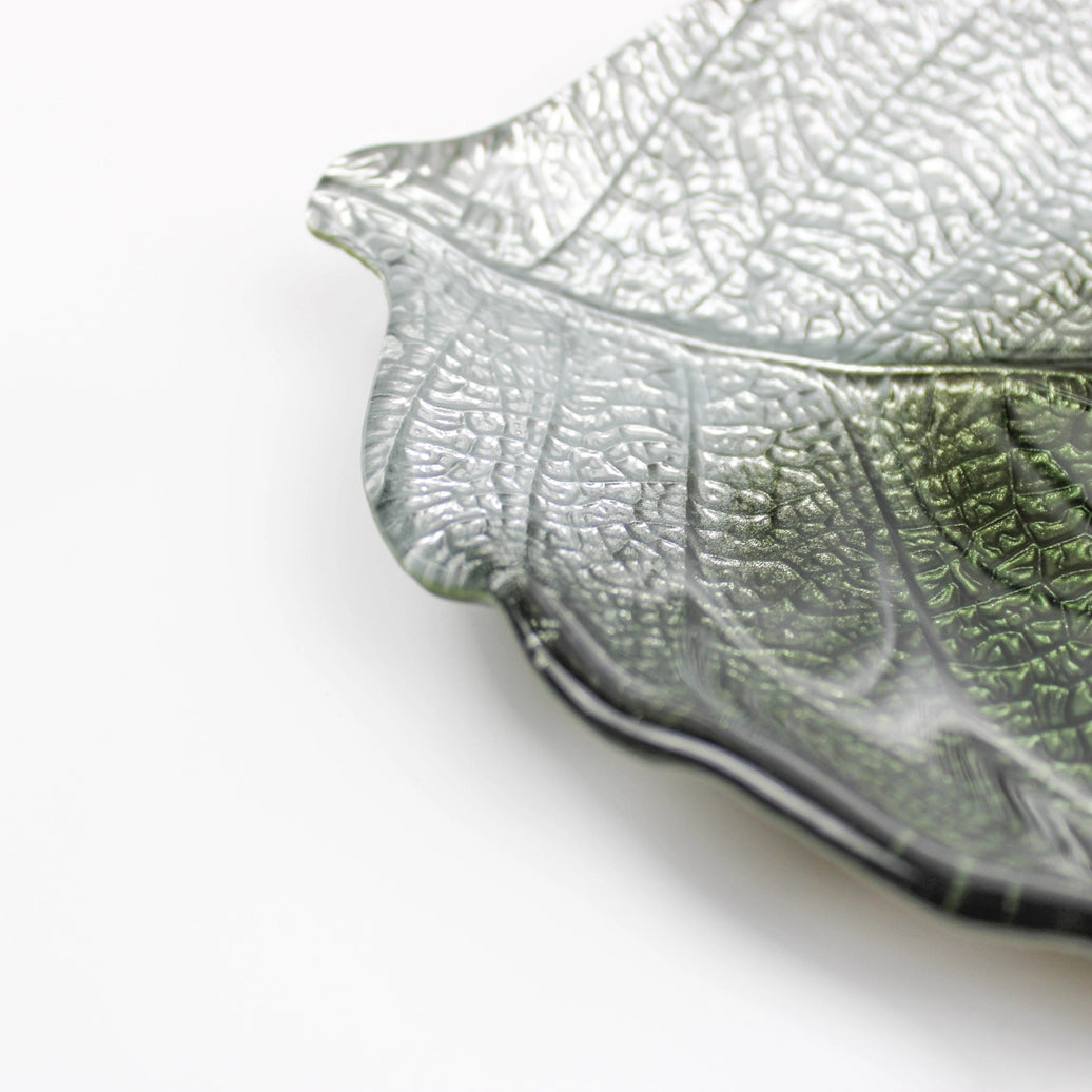 Sienna Leaf Dish - Green and Silver