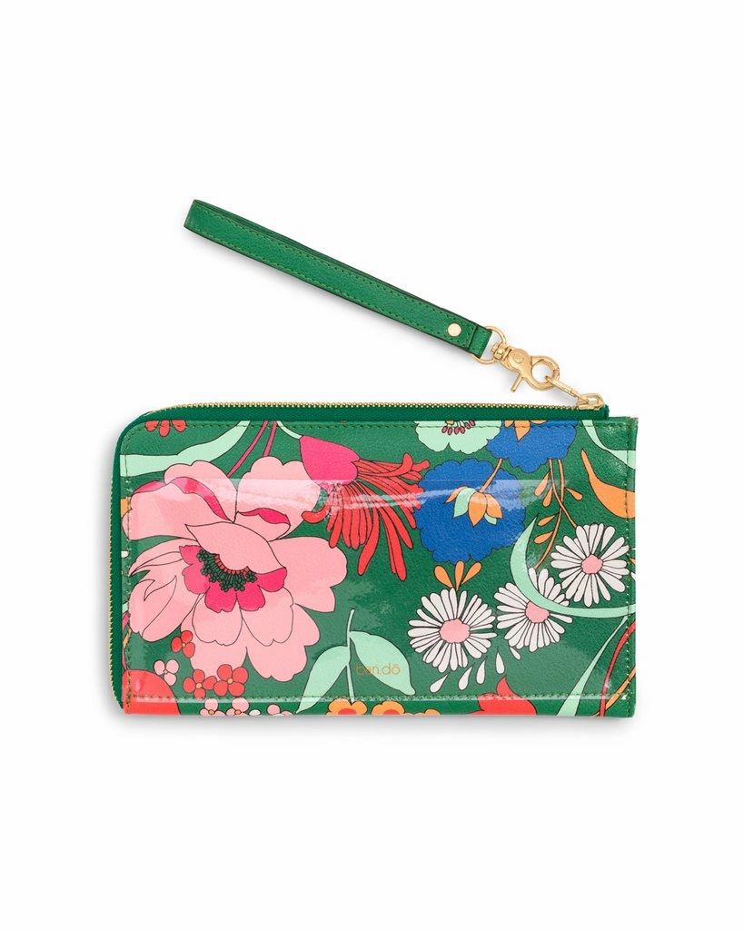 Ban.do Getaway Travel Wallet Pouch, Superbloom Emerald