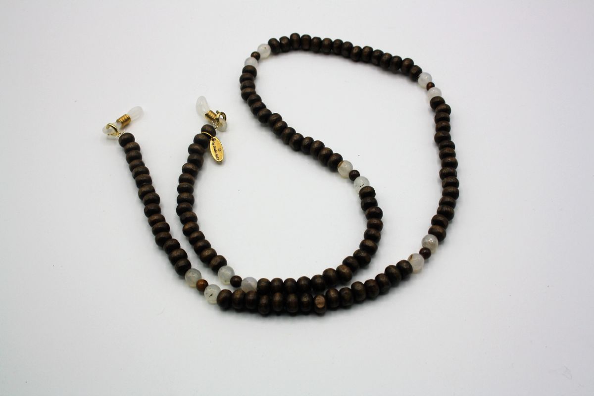 Tigers Eye, Agate and Coconut Glasses Chain BLACKFRIDAY