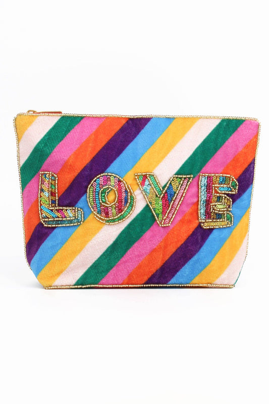 Love Rainbow Stripe Pouch