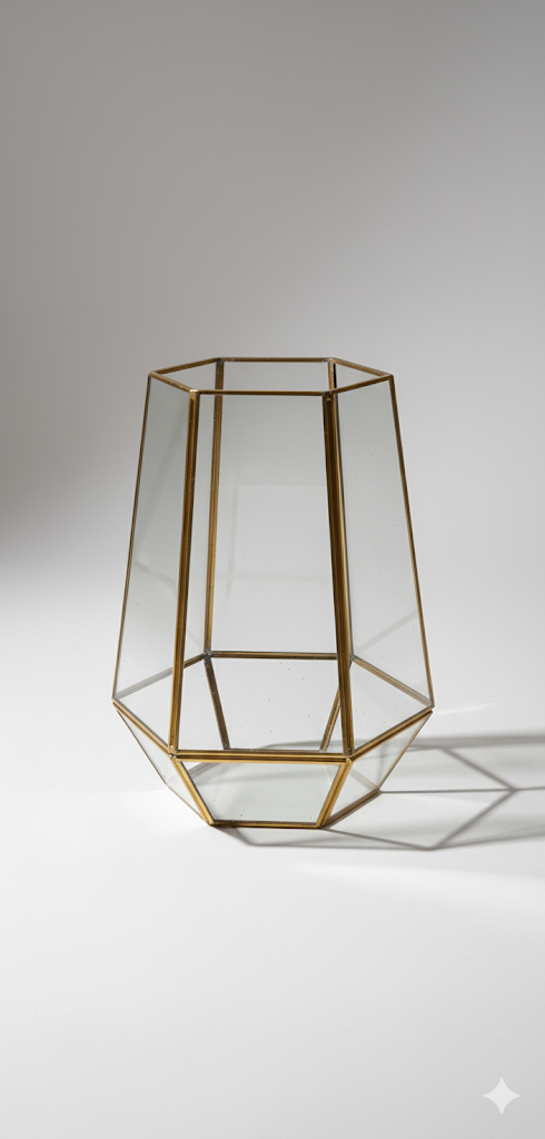 Hex Gold Lantern and Vase