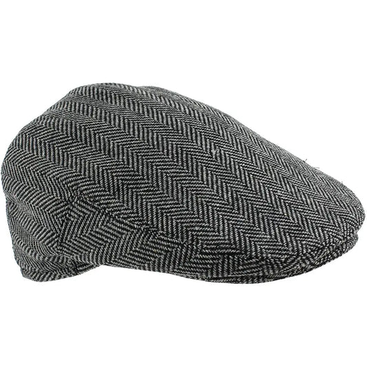 Grey Herringbone Flat Cap BLACKFRIDAY