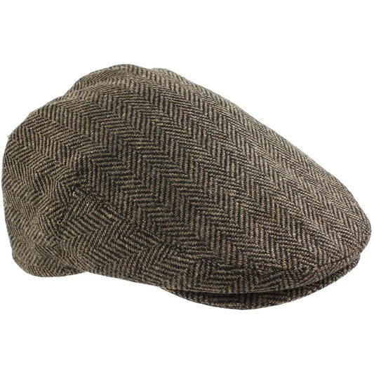 Brown Herringbone Flat Cap BLACKFRIDAY