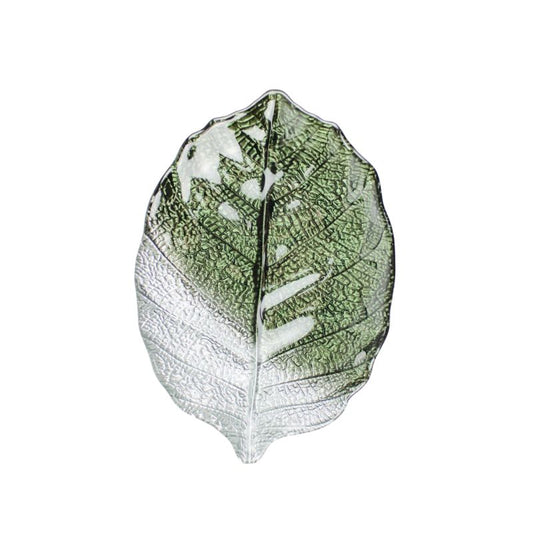 Sienna Leaf Dish - Green and Silver