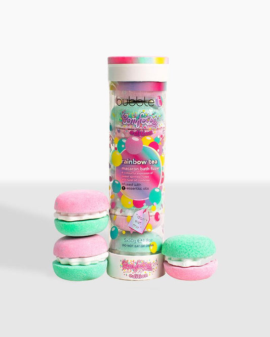 Bubble T Confetea Rainbow Macaron Bath Bomb Fizzers x 5