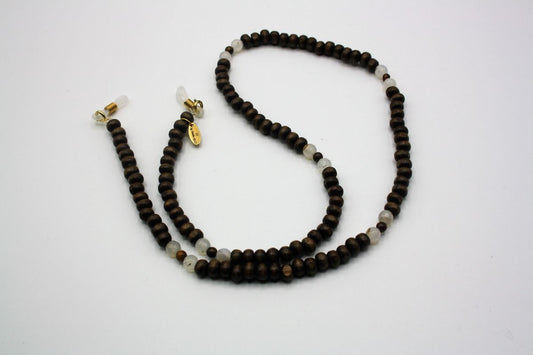 Tigers Eye, Agate and Coconut Glasses Chain