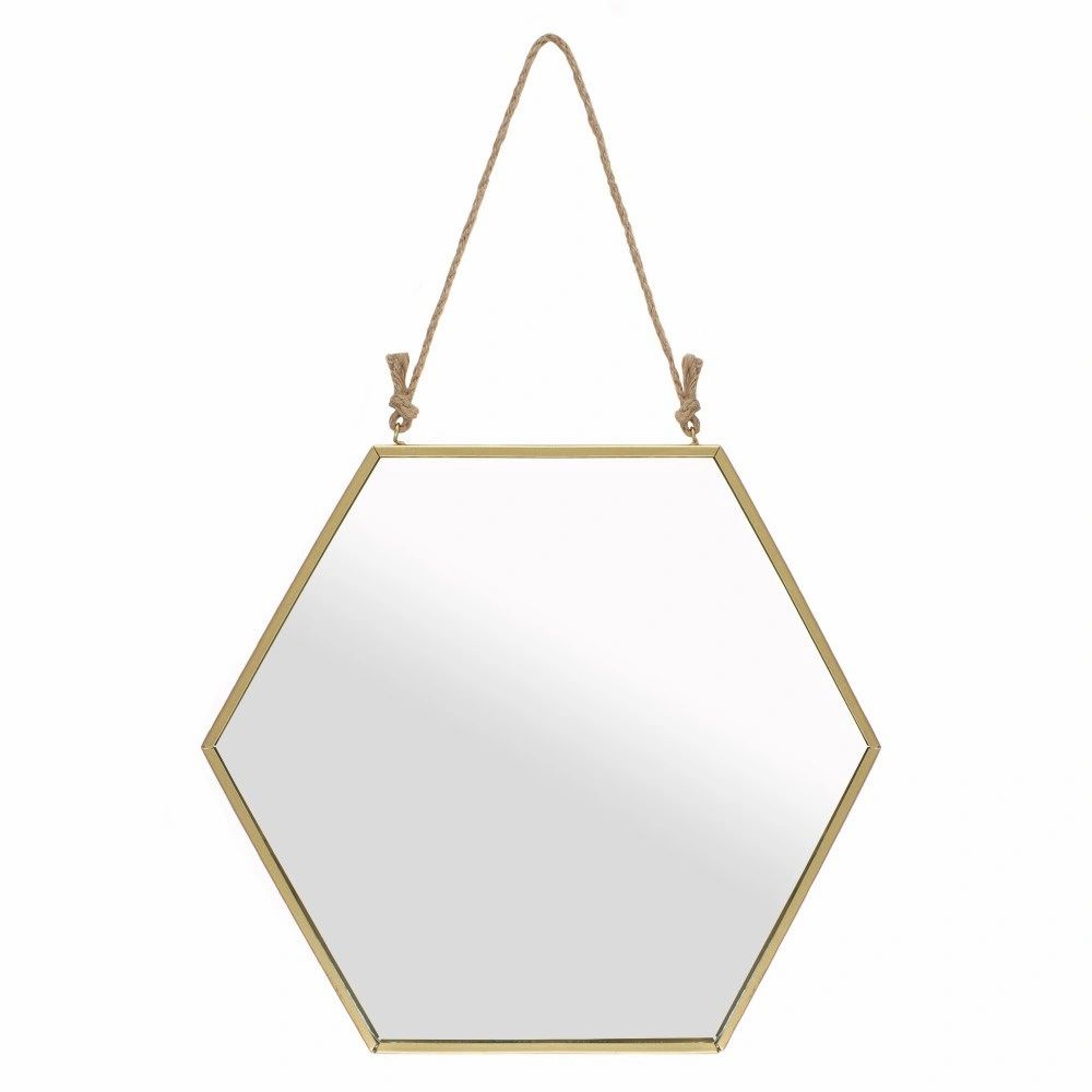 Gold Hexagon Mirror Large