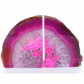 Pink Agate Bookends Set of 2